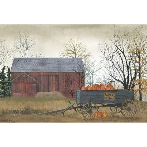 Pumpkin Wagon     Gold Ornate Wood Framed Art Print with Double Matting by Jacobs, Billy