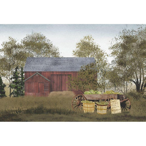 Produce Wagon      White Modern Wood Framed Art Print by Jacobs, Billy