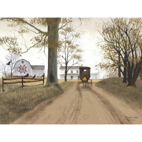 Headin Home White Modern Wood Framed Art Print by Jacobs, Billy