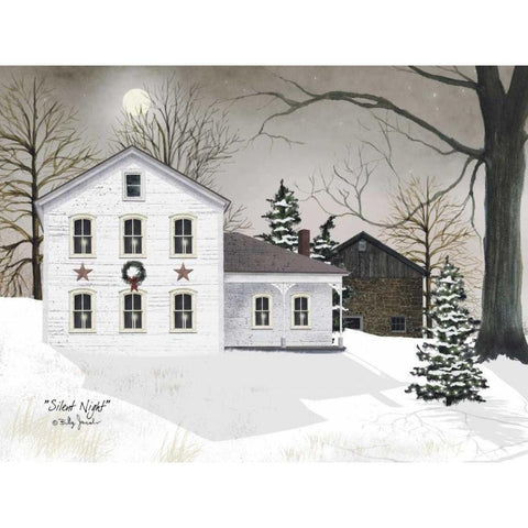 Silent Night White Modern Wood Framed Art Print by Jacobs, Billy