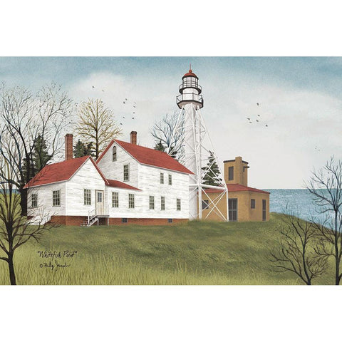 Whitefish Point     White Modern Wood Framed Art Print by Jacobs, Billy