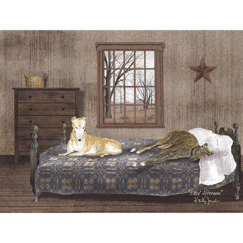 Lazy Afternoon Black Modern Wood Framed Art Print with Double Matting by Jacobs, Billy