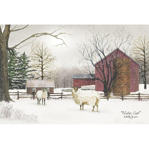 Winter Coat White Modern Wood Framed Art Print by Jacobs, Billy