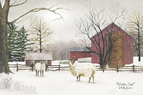 Winter Coat White Modern Wood Framed Art Print with Double Matting by Jacobs, Billy