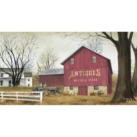 Antique Barn White Modern Wood Framed Art Print by Jacobs, Billy