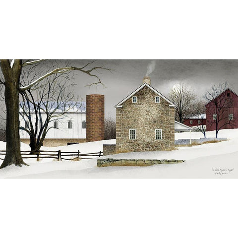 A Cold Winters Night White Modern Wood Framed Art Print by Jacobs, Billy