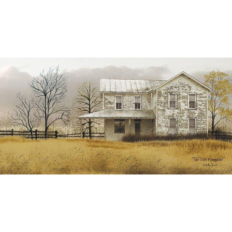 Old Homeplace     White Modern Wood Framed Art Print by Jacobs, Billy