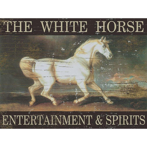 White Horse Gold Ornate Wood Framed Art Print with Double Matting by Jacobs, Billy