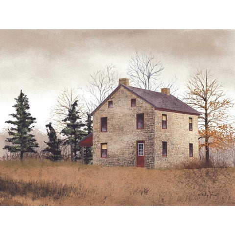 Old Stone House White Modern Wood Framed Art Print by Jacobs, Billy