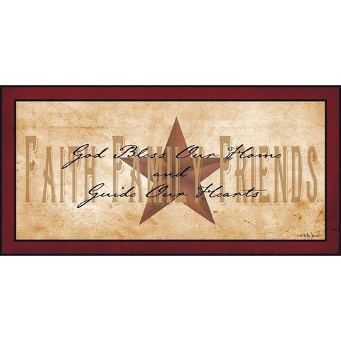 Faith Family Friends White Modern Wood Framed Art Print by Jacobs, Billy