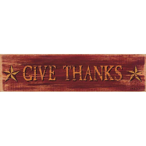 Give Thanks White Modern Wood Framed Art Print by Jacobs, Billy