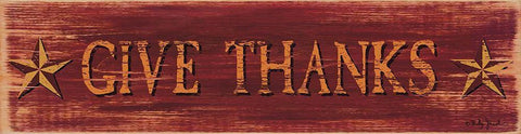 Give Thanks Black Ornate Wood Framed Art Print with Double Matting by Jacobs, Billy