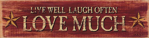 Live Well Laugh Often White Modern Wood Framed Art Print with Double Matting by Jacobs, Billy