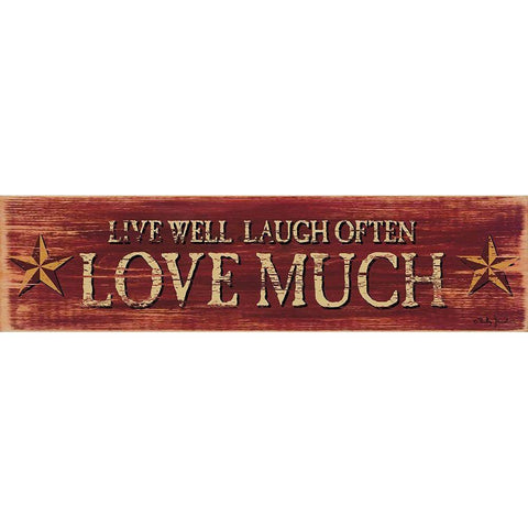 Live Well Laugh Often Gold Ornate Wood Framed Art Print with Double Matting by Jacobs, Billy