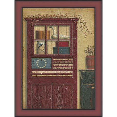 Americana Hutch White Modern Wood Framed Art Print by Jacobs, Billy