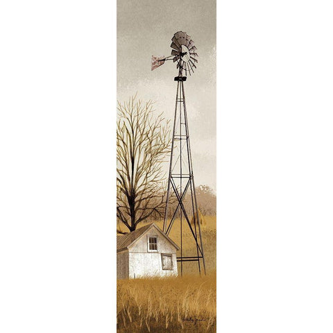 Windmill White Modern Wood Framed Art Print by Jacobs, Billy