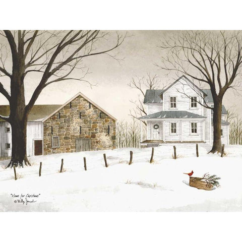 Home for Christmas Black Modern Wood Framed Art Print with Double Matting by Jacobs, Billy