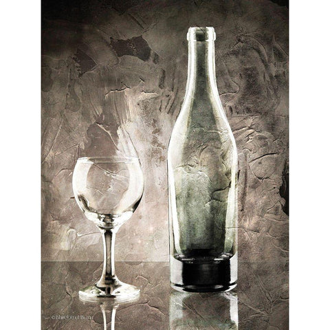 Moody Gray Wine Glass Still Life White Modern Wood Framed Art Print by Bluebird Barn