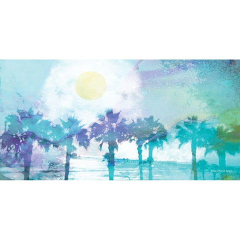 Blue Moon Palm Beach White Modern Wood Framed Art Print by Bluebird Barn