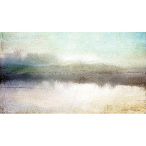 Soft Lake Landscape Gold Ornate Wood Framed Art Print with Double Matting by Bluebird Barn