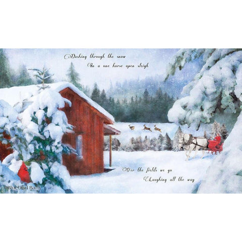 Dashing Through the Snow White Modern Wood Framed Art Print by Bluebird Barn