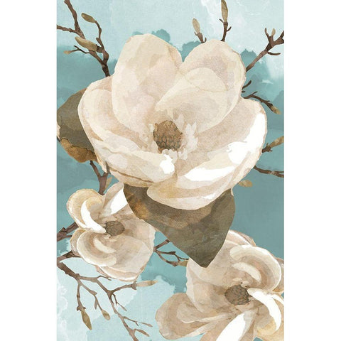 Magnolia II White Modern Wood Framed Art Print by Bluebird Barn