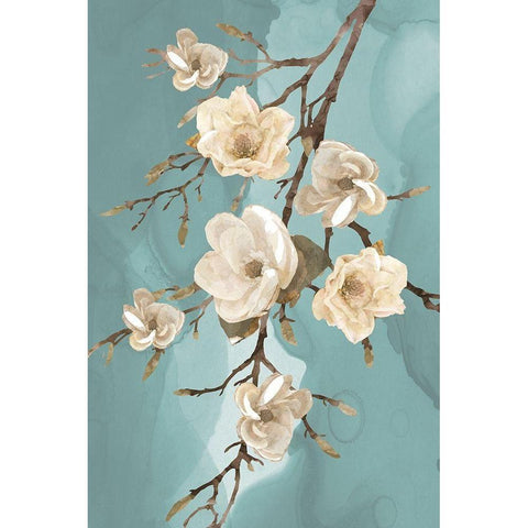 Magnolia III White Modern Wood Framed Art Print by Bluebird Barn