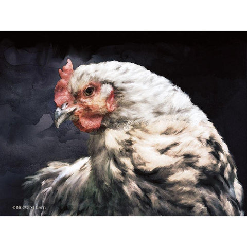 Rooster Portrait Gold Ornate Wood Framed Art Print with Double Matting by Bluebird Barn