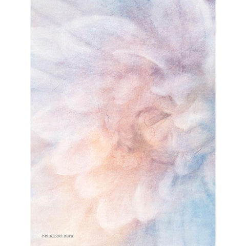 Soft Dahlia Pastel Blue Lilac White Modern Wood Framed Art Print by Bluebird Barn