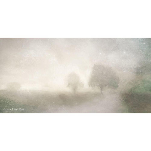 Foggy Soft Morning Landscape White Modern Wood Framed Art Print by Bluebird Barn