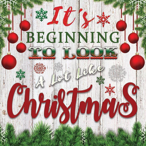 Its Beginning to Look a Lot Like Christmas White Modern Wood Framed Art Print with Double Matting by Bluebird Barn