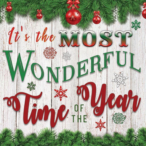 Its the Most Wonderful Time of the Year White Modern Wood Framed Art Print by Bluebird Barn