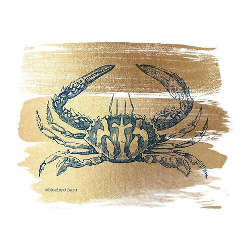 Brushed Gold Crab Gold Ornate Wood Framed Art Print with Double Matting by Bluebird Barn