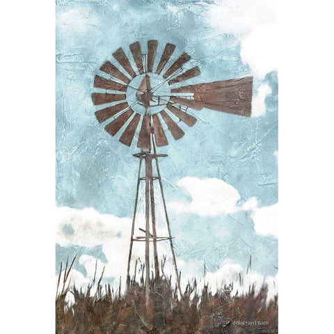 Windmill      White Modern Wood Framed Art Print by Bluebird Barn