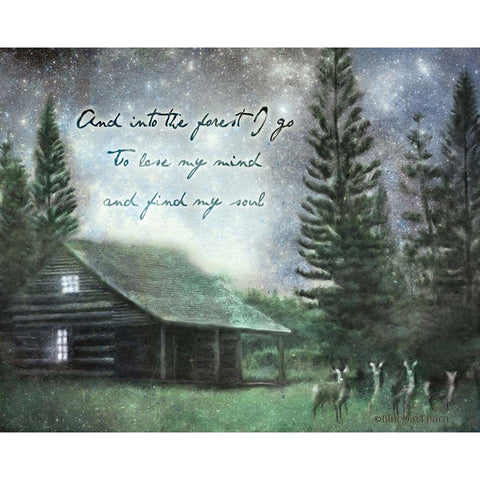 Into the Forest I Go Black Modern Wood Framed Art Print with Double Matting by Bluebird Barn