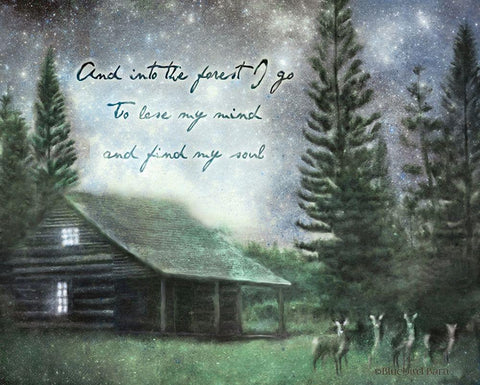 Into the Forest I Go White Modern Wood Framed Art Print with Double Matting by Bluebird Barn