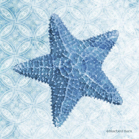 Starfish I Black Ornate Wood Framed Art Print with Double Matting by Bluebird Barn