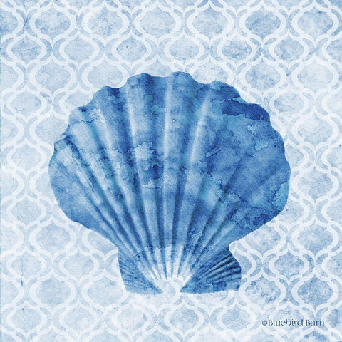 Seashell I White Modern Wood Framed Art Print with Double Matting by Bluebird Barn