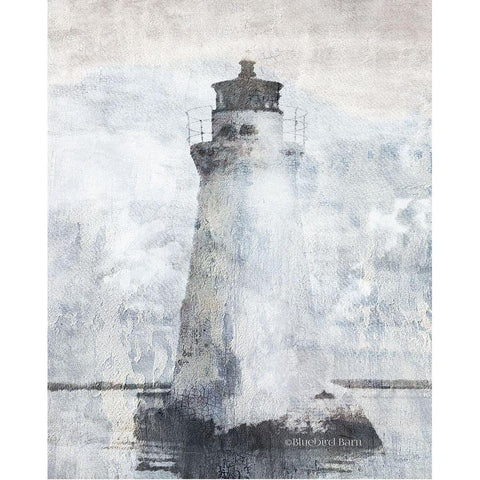 Lighthouse White Modern Wood Framed Art Print by Bluebird Barn