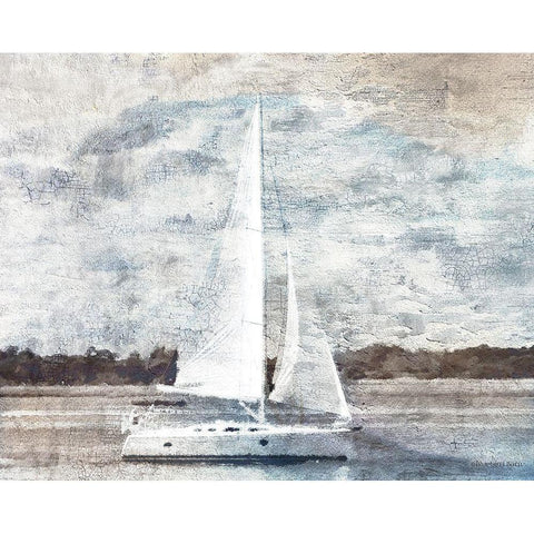 Sailboat on Water Black Modern Wood Framed Art Print with Double Matting by Bluebird Barn