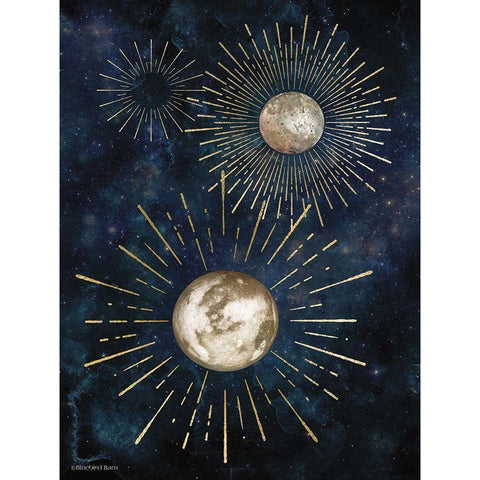 Gold Celestial Rays IV White Modern Wood Framed Art Print by Bluebird Barn