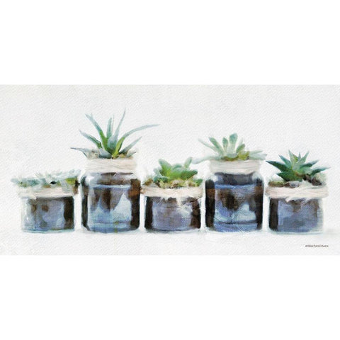 Rustic Plants in a Row White Modern Wood Framed Art Print by Bluebird Barn