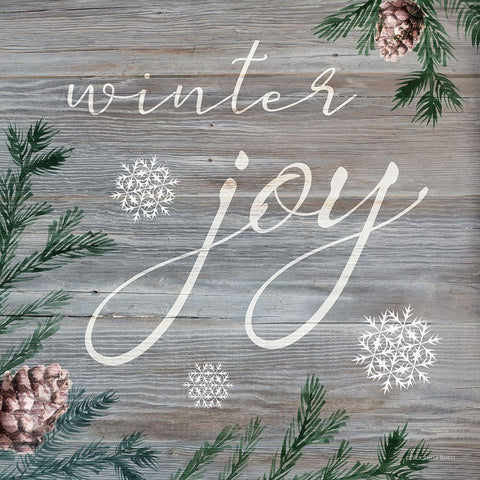 Winter Joy Black Ornate Wood Framed Art Print with Double Matting by Bluebird Barn