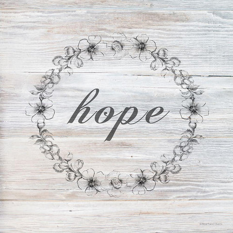 Hope    White Modern Wood Framed Art Print with Double Matting by Bluebird Barn