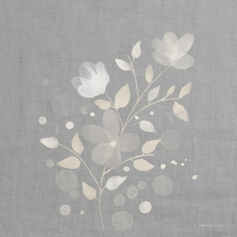 Flower Bunch on Linen I     Black Modern Wood Framed Art Print with Double Matting by Bluebird Barn
