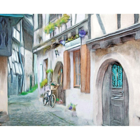 Alleyway White Modern Wood Framed Art Print by Bluebird Barn