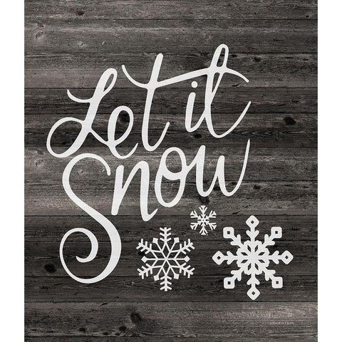 Let It Snow Gold Ornate Wood Framed Art Print with Double Matting by Bluebird Barn