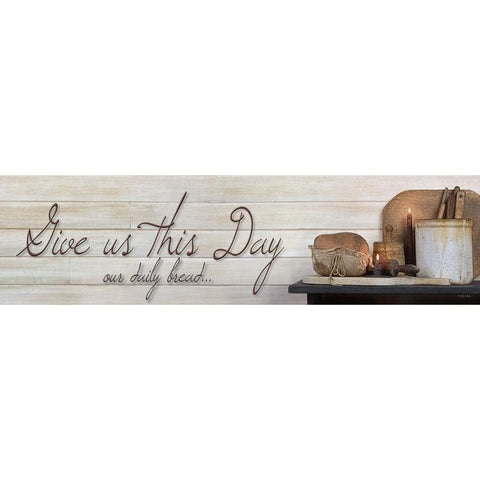 Give Us This Day White Modern Wood Framed Art Print by Boyer, Susie