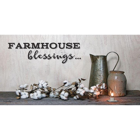 Farmhouse Blessings White Modern Wood Framed Art Print by Boyer, Susie