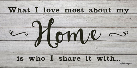 My Home White Modern Wood Framed Art Print with Double Matting by Boyer, Susie